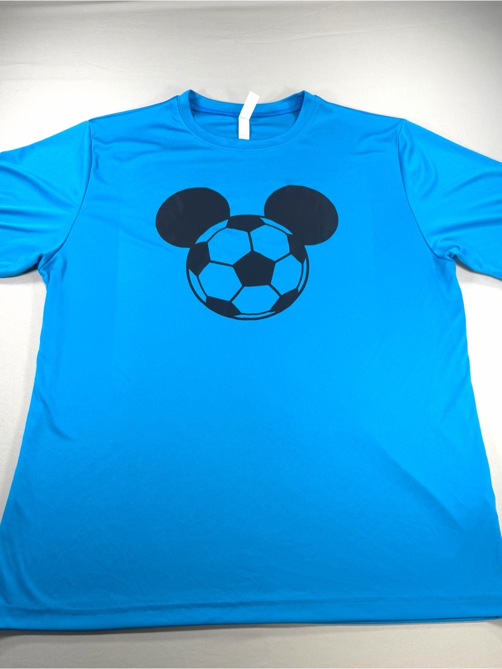 Team 365 Blue Soccer Mouse Ears Performance Athletic T-Shirt Size XL